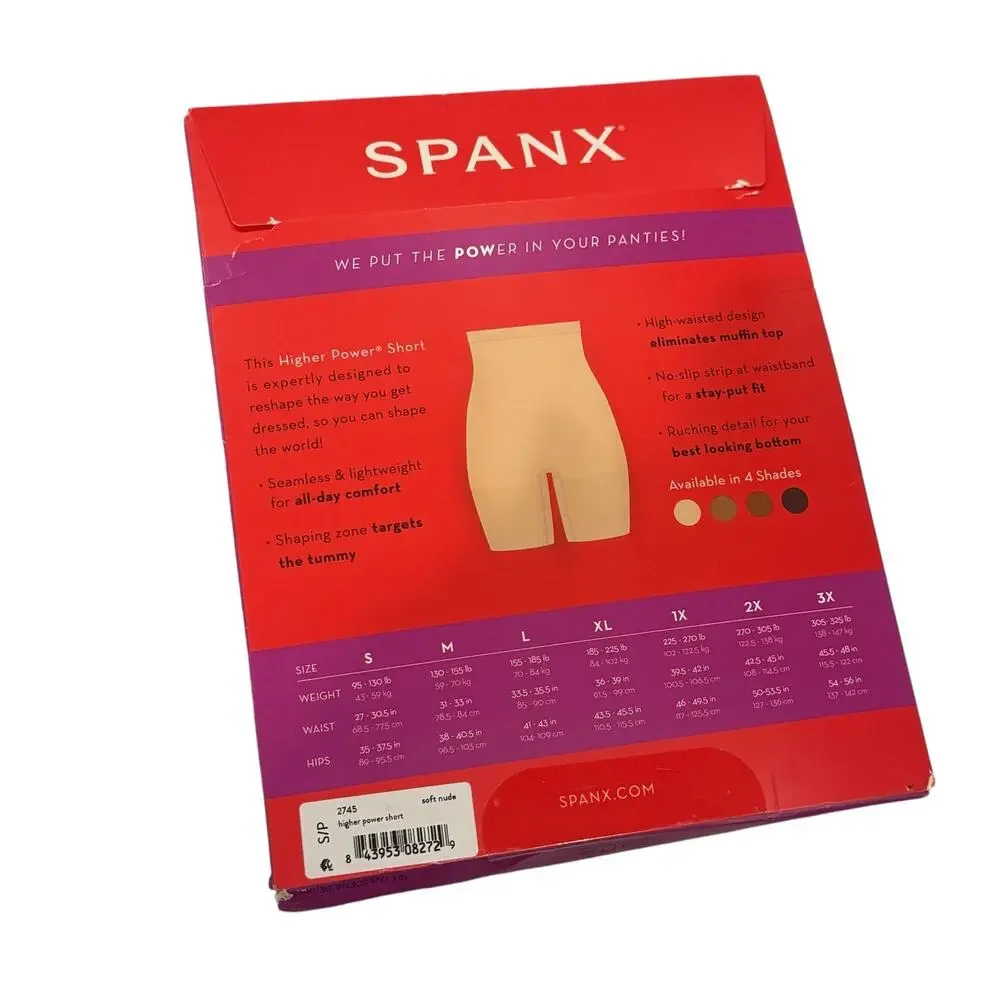 Spanx 2745 Higher Power Shaping Shorts Pull-On Nude Size Small NWT